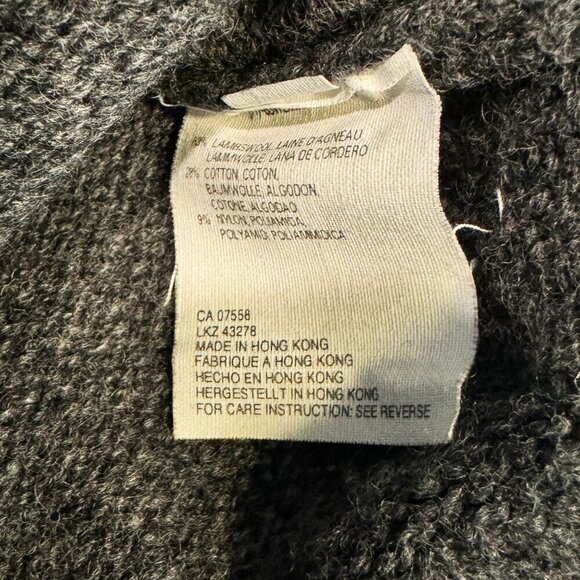 Vintage 90s Mexx Lamb Wool Blend Knit Grey Zip-Up Sweater with Nordic Pattern - Picture 7 of 7